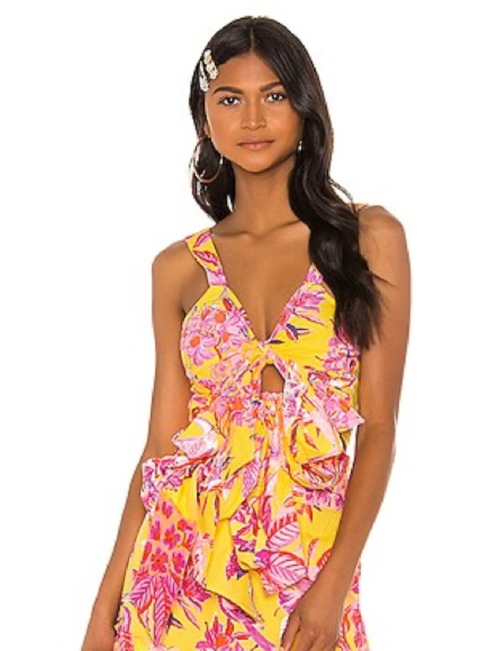 Banjanan Flamingo Print Tie Crop Top